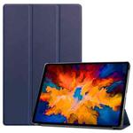 For Lenovo Tab P11 Pro (TB-XJ706F) Custer Texture Horizontal Flip Leather Case with Three-folding Holder & Sleep / Wake-up Function(Dark Blue)