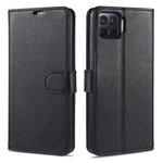 For OPPO F17 Pro / A93 AZNS Sheepskin Texture Horizontal Flip Leather Case with Holder & Card Slots & Wallet(Black)