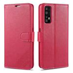 For OPPO Realme 7 4G AZNS Sheepskin Texture Horizontal Flip Leather Case with Holder & Card Slots & Wallet(Red)