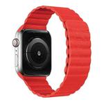 Two Loop Magnetic Watch Band For Apple Watch Series 7 41mm / 6 & SE & 5 & 4 40mm / 3 & 2 & 1 38mm(Red)