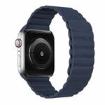 Two Loop Magnetic Watch Band For Apple Watch Series 7 45mm / 6 & SE & 5 & 4 44mm / 3 & 2 & 1 42mm(Navy Blue)