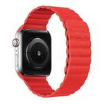 Two Loop Magnetic Watch Band For Apple Watch Series 7 45mm / 6 & SE & 5 & 4 44mm / 3 & 2 & 1 42mm(Red)