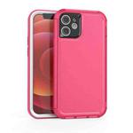 For iPhone 12 mini 360 All-inclusive Shockproof Precise Hole PC + TPU Protective Case (Rose Red)