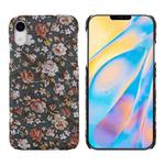 For iPhone X / XS PC + Denim Texture Printing Protective Case(Peony)