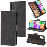 For Samsung Galaxy A41 Fantasy Classic Skin-feel Calfskin Texture Magnetic Buckle Horizontal Flip PU Leather Case with Holder & Card Slot & Wallet(Black)