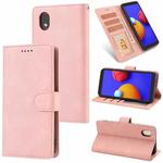 For Samsung Galaxy A01 Core Fantasy Classic Skin-feel Calfskin Texture Magnetic Buckle Horizontal Flip PU Leather Case with Holder & Card Slot & Wallet(Pink)