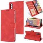 For Samsung Galaxy A50s Fantasy Classic Skin-feel Calfskin Texture Magnetic Buckle Horizontal Flip PU Leather Case with Holder & Card Slot & Wallet(Red)