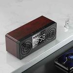 A10 Subwoofer Wooden Clock Bluetooth 5.0 Speaker, Support TF Card & U Disk Play & FM Radio(Red)
