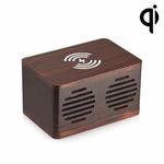 D70 QI Standard Subwoofer Wooden Bluetooth 4.2 Speaker, Support TF Card & 3.5mm AUX Brown