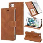 For iPhone SE 2022 / SE 2020 / 8 / 7 Fantasy Classic Skin-feel Calfskin Texture Magnetic Buckle Horizontal Flip PU Leather Case with Holder & Card Slot & Wallet(Brown)
