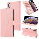For iPhone X / XS Fantasy Classic Skin-feel Calfskin Texture Magnetic Buckle Horizontal Flip PU Leather Case with Holder & Card Slot & Wallet(Rose Gold)