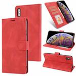 For iPhone X / XS Fantasy Classic Skin-feel Calfskin Texture Magnetic Buckle Horizontal Flip PU Leather Case with Holder & Card Slot & Wallet(Red)