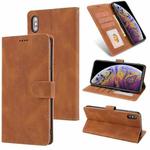 For iPhone X / XS Fantasy Classic Skin-feel Calfskin Texture Magnetic Buckle Horizontal Flip PU Leather Case with Holder & Card Slot & Wallet(Brown)