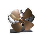 YL201 4-Blade High Temperature Metal Heat Powered Fireplace Stove Fan (Bronze)