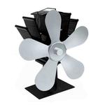 YL602 5-Blade High Temperature Metal Heat Powered Fireplace Stove Fan (Silver)