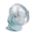 QW-F12 USB Charging Large Clip Mute Desktop Electric Fan, with 5 Speed Control (Blue)