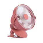 QW-F12 USB Charging Large Clip Mute Desktop Electric Fan, with 5 Speed Control (Red)