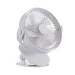 QW-F12 USB Charging Large Clip Mute Desktop Electric Fan, with 5 Speed Control (White)