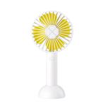 QW-F08 Mini USB Charging Handheld Desktop Clover Electric Fan, with 3 Speed Control (White)