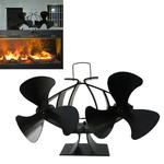 6-Blade Aluminum Heat Powered Fireplace Stove Fan