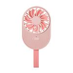 LLD-17 0.7-1.2W Ice Cream Shape Portable 2 Speed Control USB Charging Handheld Fan with Lanyard (Pink)