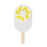 LLD-17 0.7-1.2W Ice Cream Shape Portable 2 Speed Control USB Charging Handheld Fan with Lanyard (White)