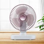 D77 4W Micro USB & USB-C / Type-C Rechargeable Portable Four-speed Adjustable Automatic Head Shaking Desktop Fan(Pink)