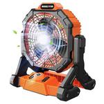 X25 Portable Outdoor Camping USB Charging Stepless Speed Regulation Fan with LED Light (Orange)
