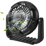 X60 Portable Outdoor Camping USB Charging Stepless Speed Regulation Fan with LED Light (Black)