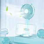 N10 Multi-function Handheld Desktop Holder Electric Fan, with 3 Speed Control (Sky Blue)