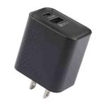 LZ-105A+C PD 20W USB-C/Type-C+QC 3.0 USB Ports Dot Pattern Travel Charger, US Plug(Black)