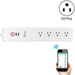 2 x USB Ports + 4 x US Plug Jack WiFi Remote Control Smart Power Socket Works with Alexa & Google Home, Cable Length: 1.5m, AC 110-240V, US Plug