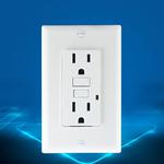 PC Double-connection Power Socket Switch with USB, US Plug, Square White UL 20A Leakage Protection Socket