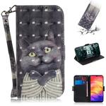 3D Coloured Drawing Horizontal Flip Leather Case with Holder & Card Slots & Wallet For Huawei P30 Lite(Embrace Cat)