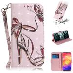 3D Coloured Drawing Horizontal Flip Leather Case with Holder & Card Slots & Wallet For Huawei P30 Lite(Butterfly High Heels)