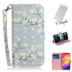 3D Coloured Drawing Horizontal Flip Leather Case with Holder & Card Slots & Wallet For Huawei Mate 20 X(Magnolia)