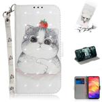 3D Coloured Drawing Horizontal Flip Leather Case with Holder & Card Slots & Wallet For Galaxy S10 Plus(Cute Cat)
