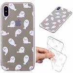 For iPhone X / XS Painted TPU Protective Case(White Sea Lion Pattern)