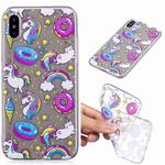 For iPhone X / XS Painted TPU Protective Case(Cake Horse Pattern)