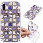 For iPhone X / XS Painted TPU Protective Case(Mini Cat Pattern)