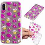 For iPhone X / XS Painted TPU Protective Case(Strawberry Cake Pattern)