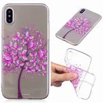 For iPhone XS Max Painted TPU Protective Case(Butterfly Tree Pattern)
