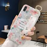 Flowers Pattern Wrist Strap Soft TPU Protective Case For iPhone 8 Plus & 7 Plus(Flowers wrist strap model A)