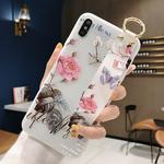 Flowers Pattern Wrist Strap Soft TPU Protective Case For iPhone 6 & 6s(Flowers Wrist strap model B)