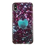 For iPhone XS Max TPU Protective Case(Green Heart)