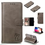 For iPhone X / XS Leather Protective Case(Gray)
