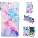 Leather Protective Case For iPhone SE 2020 & 8 & 7(Blue Pink Marble)