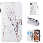 For iPhone X / XS Leather Protective Case(White Marble)