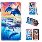 For iPhone X / XS Leather Protective Case(Dolphin)