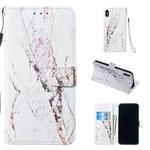 For iPhone XS Max Leather Protective Case(White Marble)